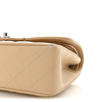 Caviar Quilted Small Double Flap Beige