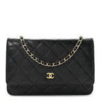 Caviar Quilted Wallet On Chain WOC Black
