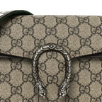 GG Supreme Web Monogram Textured Dollar Calfskin Dionysus Small Shoulder Bag Beige Ebony New Acero
