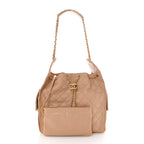 Caviar Quilted Medium Chanel 25 Handbag Beige