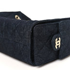 Denim Quilted Mini Chanel 25 Handbag Dark Blue