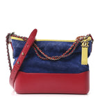 Suede Calfskin Quilted Medium Gabrielle Hobo Red Blue Yellow