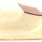 X PAULA'S IBIZA Terry Cloth Calfskin Drawstring Pouch Natural Tan