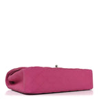 Iridescent Caviar Quilted Medium Double Flap Pink