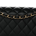 Caviar Quilted Jumbo Double Flap Black