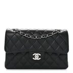 Caviar Quilted Small Double Flap Black
