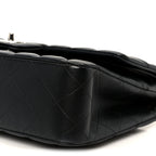 Lambskin Quilted Medium Double Flap Black