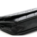 Crumpled Calfskin Quilted Wallet On Chain WOC So Black