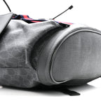 Soft GG Supreme Monogram Calfskin Web Double Buckle Backpack Black