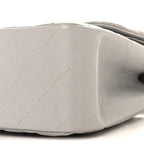 Caviar Quilted Jumbo Double Flap Grey