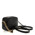 Calfskin Matelasse Mini GG Marmont Chain Shoulder Bag Black