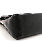 Lambskin Quilted Maxi Double Flap Black