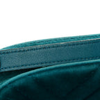 Velvet Matelasse Small GG Marmont Chain Shoulder Bag Pavone Cyan
