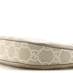 GG Supreme Monogram Textured Dollar Calfskin Web Mini Ophidia GG Handbag Beige Mystic White Oatmeal