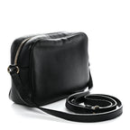 Pebbled Calfskin Small Soho Disco Bag Black