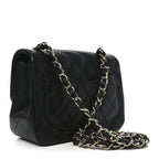 Lambskin Quilted Mini Square Flap Black