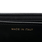 Lambskin Quilted Twisted CC Wallet On Chain WOC Black