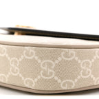 GG Supreme Monogram Textured Dollar Calfskin Web Mini Ophidia Envelope Shoulder Bag Beige Mystic White Oatmeal