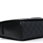 GG Supreme Monogram Appia Calfskin Web Crossbody Bag Black Grey