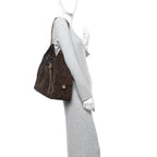 Suede Quilted Medium Chanel 25 Handbag Dark Brown