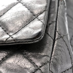 Metallic Aged Calfskin Quilted 2.55 Reissue 226 Flap Dark Silver