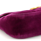Velvet Matelasse Small GG Marmont Shoulder Bag Fuchsia Violet Cyclamen