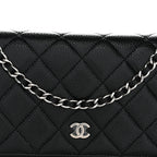 Caviar Quilted Wallet On Chain WOC Black