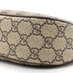 GG Supreme Monogram Textured Dollar Calfskin Web Small Ophidia GG Handbag Beige Ebony New Acero