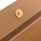 Caviar Quilted Wallet on Chain WOC Beige