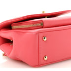Caviar Quilted Small Business Affinity Flap Coral