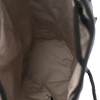 Striped Canvas Deauville Drawstring Backpack Black