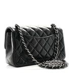 Lambskin Quilted Mini Rectangular Flap Black