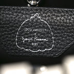 LV X YK Taurillon Capucines BB Black White