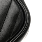 Calfskin Matelasse Monochrome Small GG Marmont Chain Shoulder Bag Black