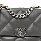 Lambskin Quilted Medium Chanel 19 Flap Grey