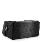 Washed Denim Quilted Small Chanel 25 Handbag Black