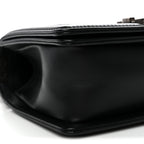 Calfskin Quilted Small Boy Flap Black