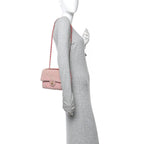 Tweed Medium Double Flap Pink
