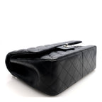 Lambskin Quilted Jumbo Double Flap Black