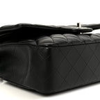 Lambskin Quilted Medium Double Flap Black