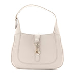 Ancora Calfskin Web Small Jackie Shoulder Bag Light Grey