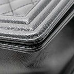 Caviar Quilted Small Boy Flap Black