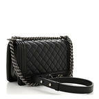 Caviar Quilted Medium Boy Flap Black