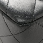 Lambskin Quilted Mini Rectangular Flap Black White