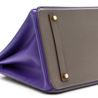 Epsom Bi-Color Horseshoe Birkin 35 Etain Crocus