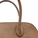 Polished Saddle Calfskin Soft Margaux 10 Bag Mouse Grey