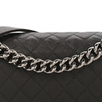 Caviar Quilted Medium Boy Flap Dark Grey