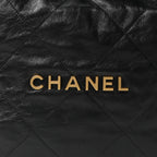 Shiny Calfskin Quilted Small Chanel 22 Black