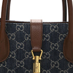 New Denim GG Monogram Dollar Calfskin Medium Jackie 1961 Tote Blue Tea Cuir Epilog