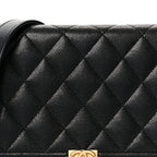 Caviar Quilted Boy Wallet On Chain WOC Black